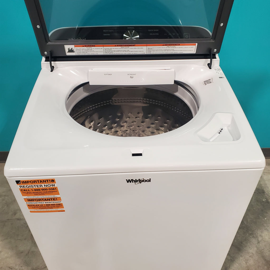 Pictures of Whirlpool 4.7–4.8 Cu. Ft. Top Load Washer with 2 in 1 Removable Agitator and Built-In Water Faucet and 7.0 Cu. Ft. Top Load Electric Moisture Sensing Dryer with Wrinkle Shield™ Option - Open Box - Neu Appliance Outlet - Discount Appliance Outlet in Austin, Tx