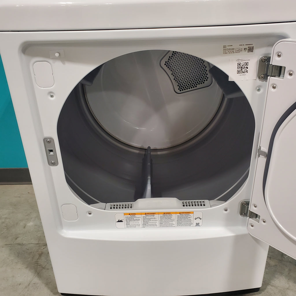 Pictures of LG Ultra Capacity 4.1 Cu. Ft. Top Load Wash with Agitator WT6105CW - New and LG Ultra Large Capacity Rear Control Electric 7.3 Cu. Ft. Dryer with Sensor Dry DLE6100W - Open Box - Neu Appliance Outlet - Discount Appliance Outlet in Austin, Tx