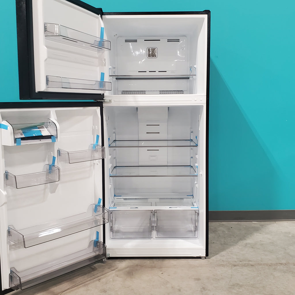 Pictures of Black ENERGY STAR Midea 18.1 cu. ft. Top Freezer Refrigerator with Reversible Door - Scratch & Dent - Minor - Neu Appliance Outlet - Discount Appliance Outlet in Austin, Tx