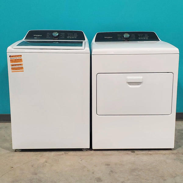 Whirlpool 4.7–4.8 Cu. Ft. Top Load Washer with 2 in 1 Removable Agitator and Built-In Water Faucet and 7.0 Cu. Ft. Top Load Electric Moisture Sensing Dryer with  Wrinkle Shield™ Option - Open Box