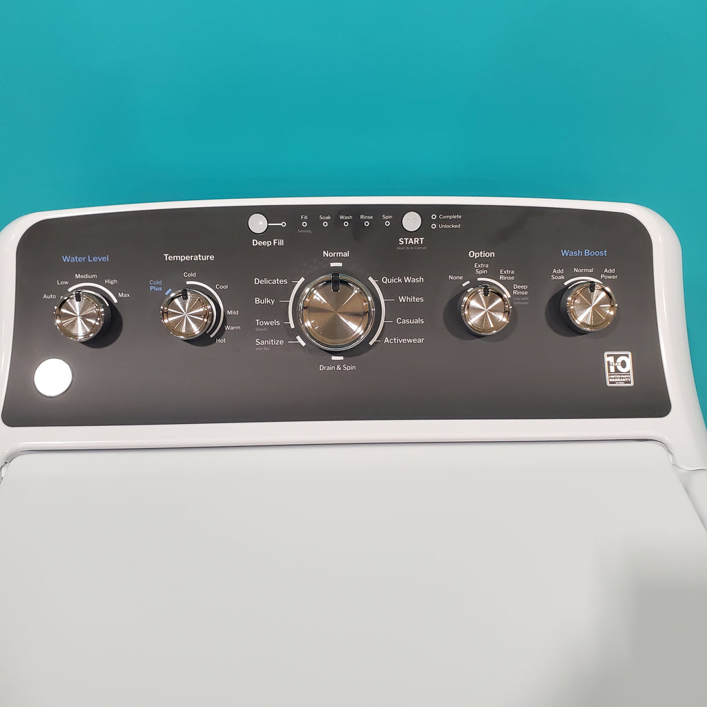 Pictures of GE 4.5 cu. ft. Capacity Washer with Stainless Steel Basket, Cold Plus and Wash Boost and GE 7.2 cu. ft. Capacity Electric Dryer with Up To 120 ft. Venting and Extended Tumble - Open Box - Neu Appliance Outlet - Discount Appliance Outlet in Austin, Tx