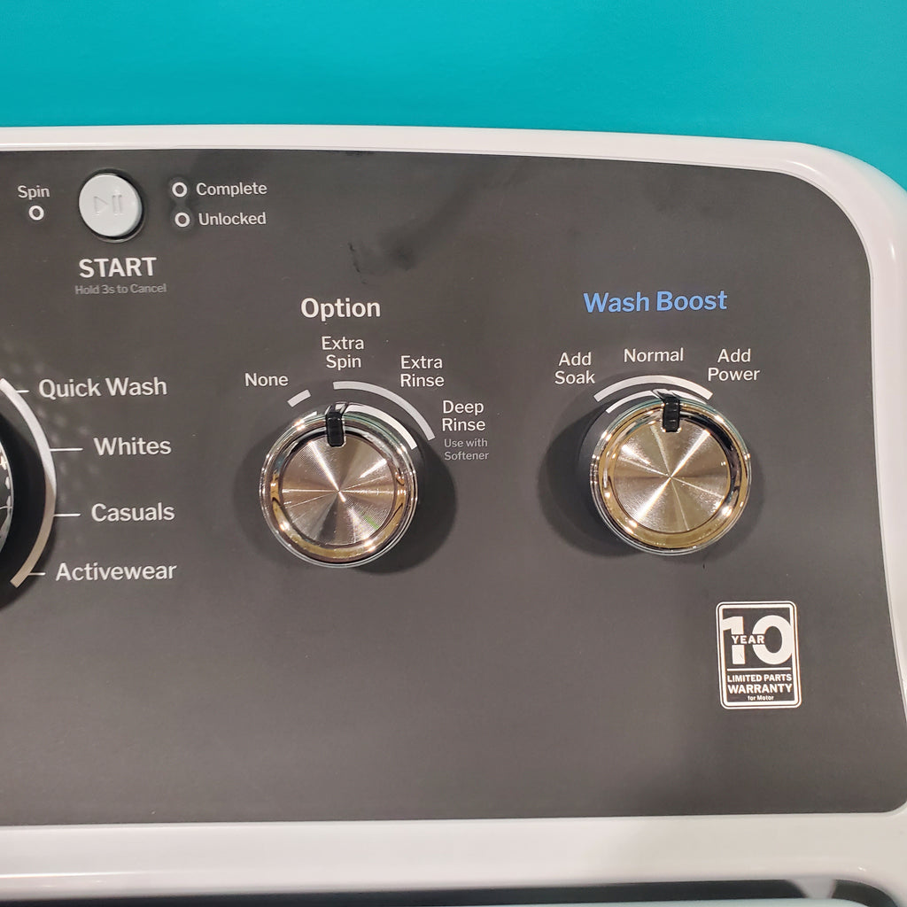 Pictures of GE 4.5 cu. ft. Capacity Washer with Stainless Steel Basket, Cold Plus and Wash Boost and GE 7.2 cu. ft. Capacity Electric Dryer with Up To 120 ft. Venting and Extended Tumble - Open Box - Neu Appliance Outlet - Discount Appliance Outlet in Austin, Tx