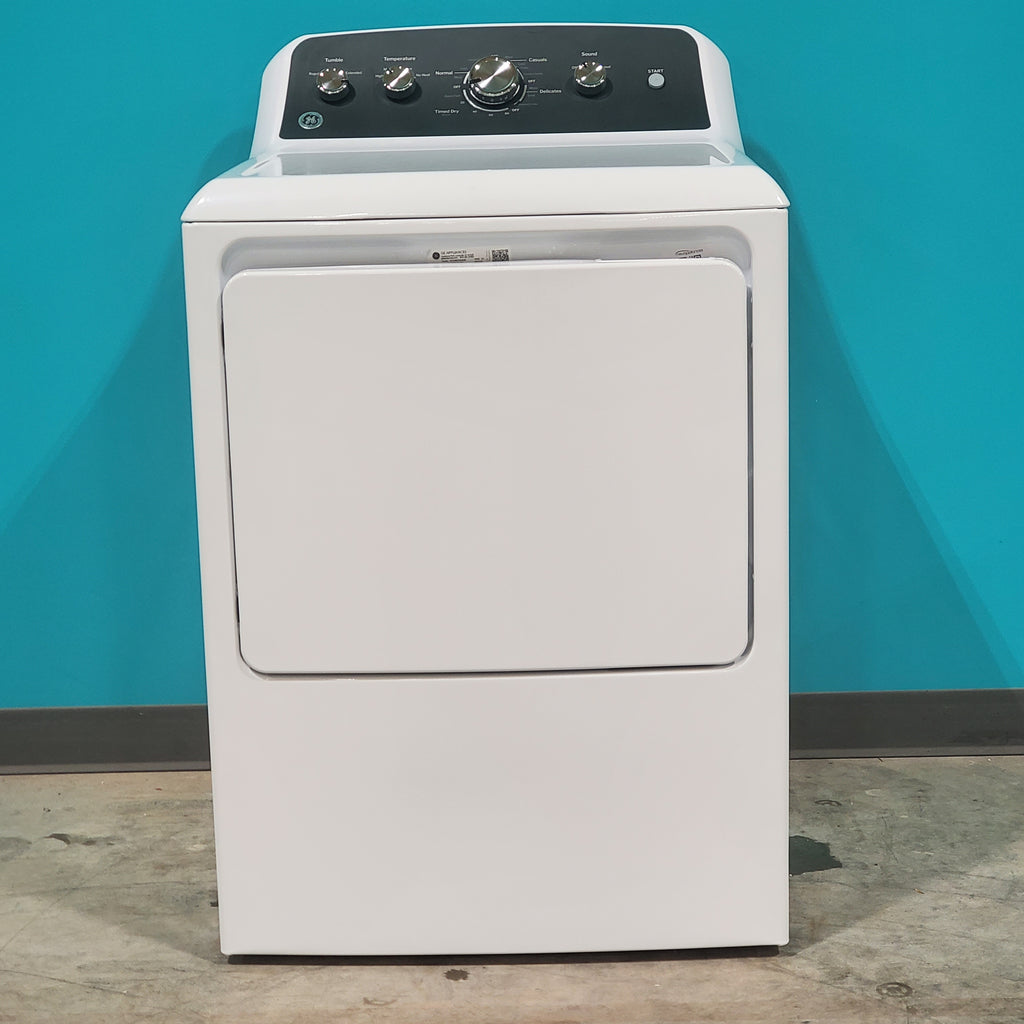 Pictures of GE 4.5 cu. ft. Capacity Washer with Stainless Steel Basket, Cold Plus and Wash Boost and GE 7.2 cu. ft. Capacity Electric Dryer with Up To 120 ft. Venting and Extended Tumble - Open Box - Neu Appliance Outlet - Discount Appliance Outlet in Austin, Tx