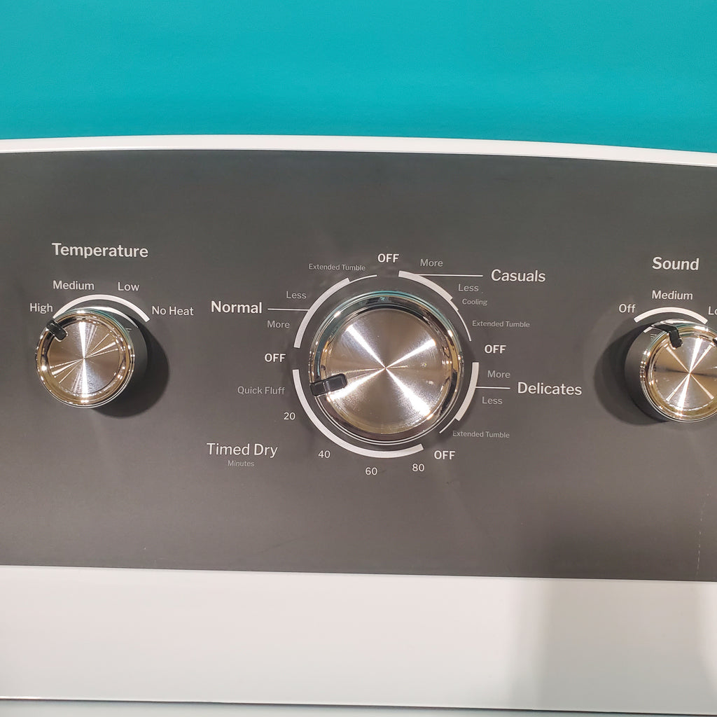 Pictures of GE 4.5 cu. ft. Capacity Washer with Stainless Steel Basket, Cold Plus and Wash Boost and GE 7.2 cu. ft. Capacity Electric Dryer with Up To 120 ft. Venting and Extended Tumble - Open Box - Neu Appliance Outlet - Discount Appliance Outlet in Austin, Tx