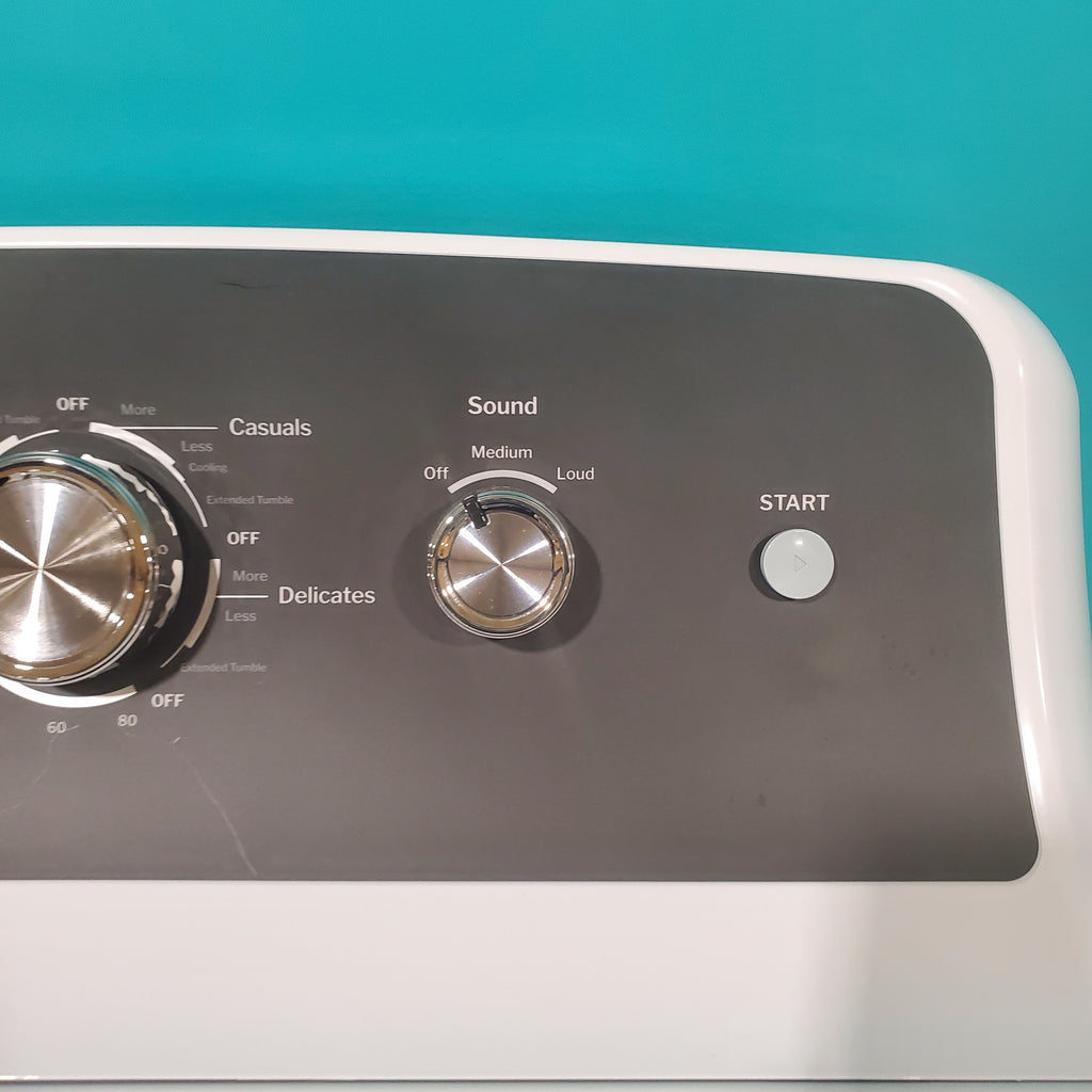 Pictures of GE 4.5 cu. ft. Capacity Washer with Stainless Steel Basket, Cold Plus and Wash Boost and GE 7.2 cu. ft. Capacity Electric Dryer with Up To 120 ft. Venting and Extended Tumble - Open Box - Neu Appliance Outlet - Discount Appliance Outlet in Austin, Tx