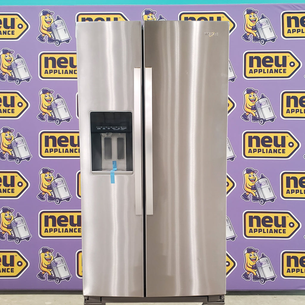 Pictures of Fingerprint-Resistant Stainless Steel Whirlpool 28.49 cu. ft. Side by Side Refrigerator with In Door Ice and Water Dispenser WRS588FIHZ - Scratch & Dent - Minor - Neu Appliance Outlet - Discount Appliance Outlet in Austin, Tx