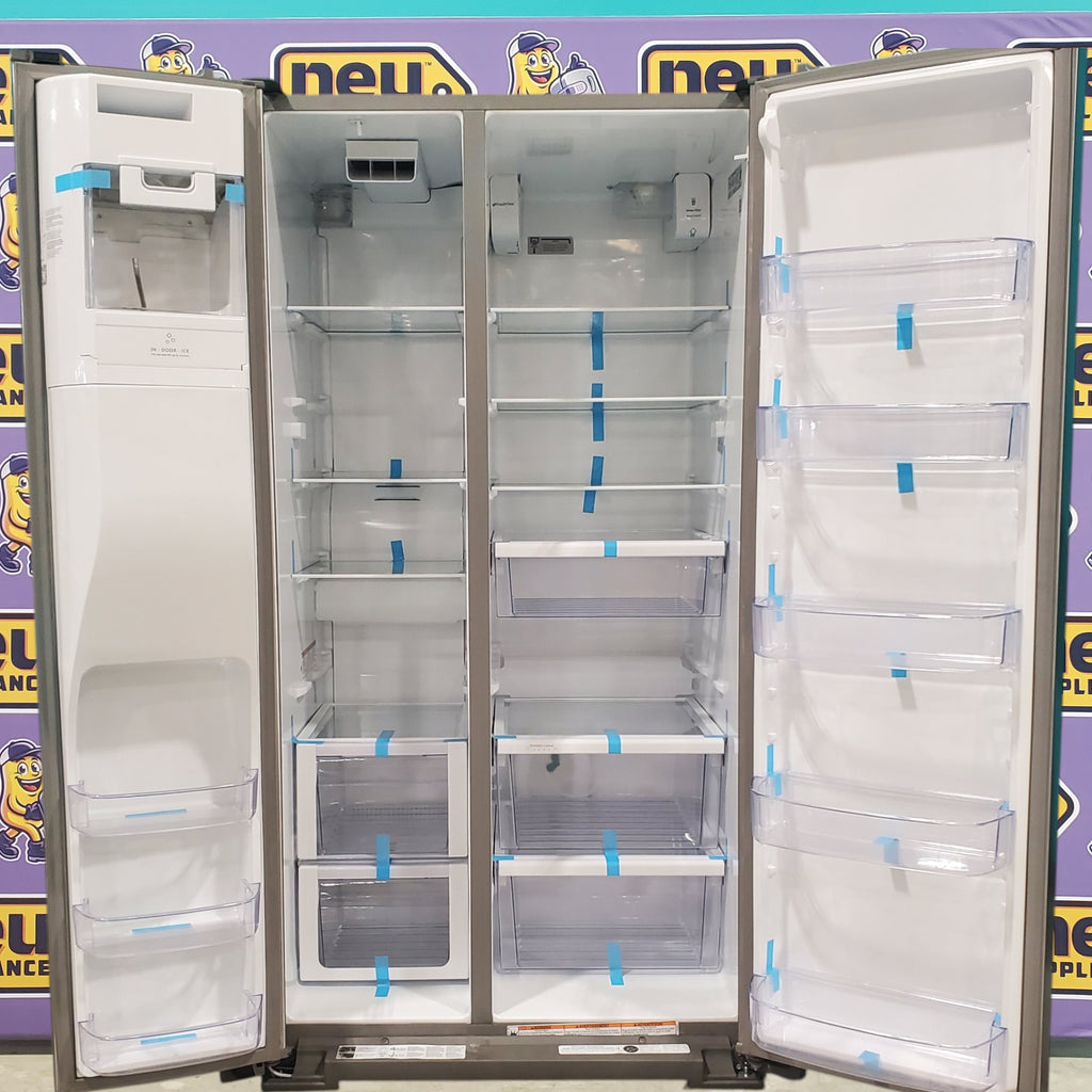Pictures of Fingerprint-Resistant Stainless Steel Whirlpool 28.49 cu. ft. Side by Side Refrigerator with In Door Ice and Water Dispenser WRS588FIHZ - Scratch & Dent - Minor - Neu Appliance Outlet - Discount Appliance Outlet in Austin, Tx