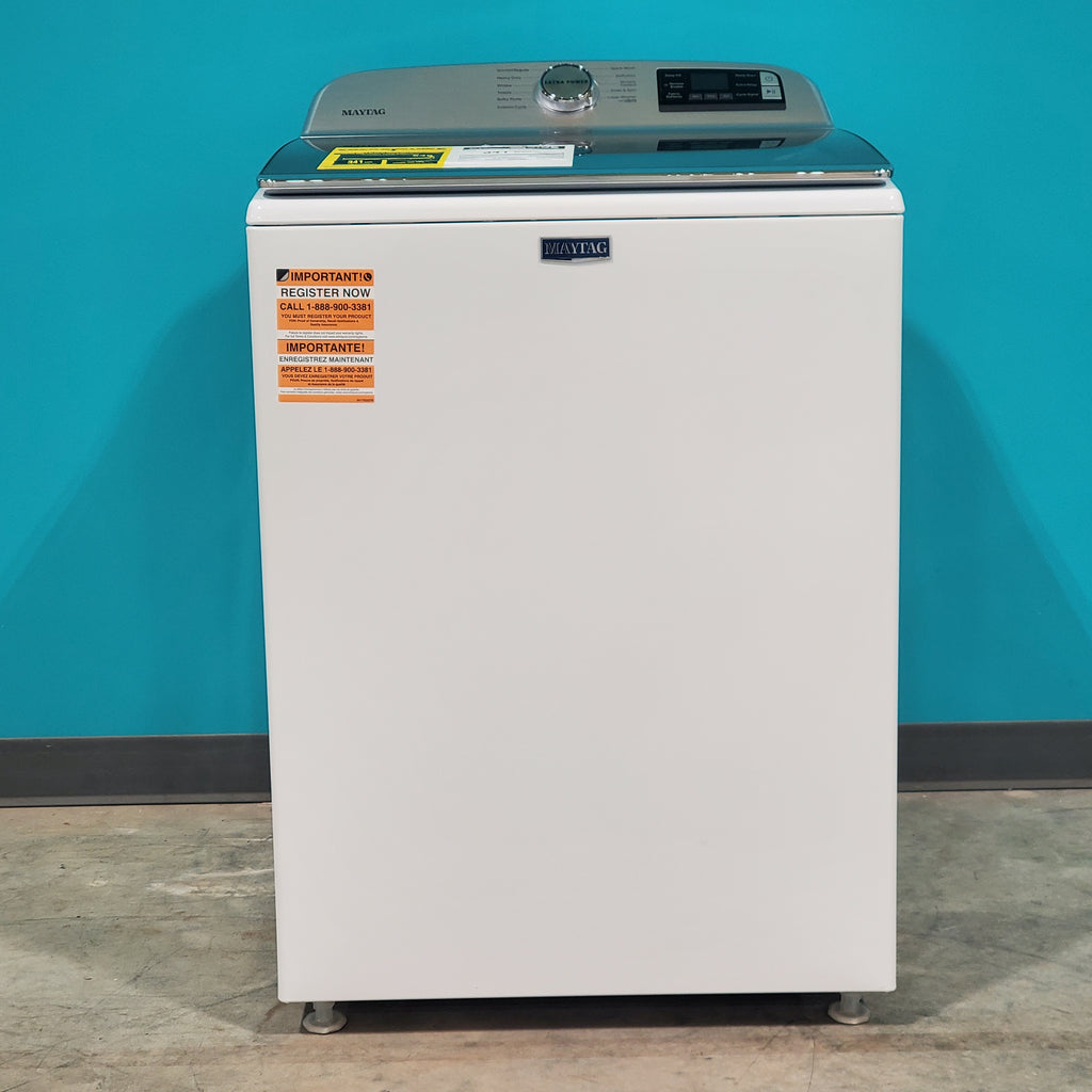 Pictures of Maytag 4.7 cu. ft. Smart Top Load Washing Machine with Extra Power Button and Deep Fill option MVW6230HW and Smart 7.4 cu. ft. Electric Dryer with Extra Power and Advanced Moisture Sensing MED6230HW - Neu Appliance Outlet - Discount Appliance Outlet in Austin, Tx