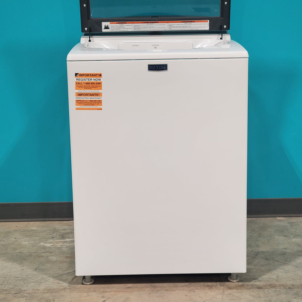 Pictures of Maytag 4.7 cu. ft. Smart Top Load Washing Machine with Extra Power Button and Deep Fill option MVW6230HW and Smart 7.4 cu. ft. Electric Dryer with Extra Power and Advanced Moisture Sensing MED6230HW - Neu Appliance Outlet - Discount Appliance Outlet in Austin, Tx