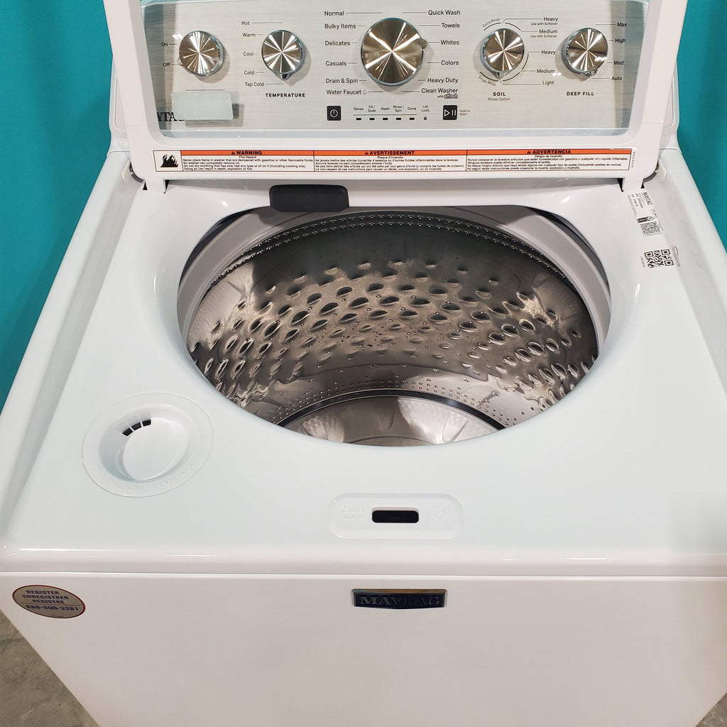 Pictures of Top Load Maytag 4.8 cu ft Power Impeller Washer with Extra Power Option and Deep Fill MVW5430MW - Scratch & Dent - Minor - Neu Appliance Outlet - Discount Appliance Outlet in Austin, Tx