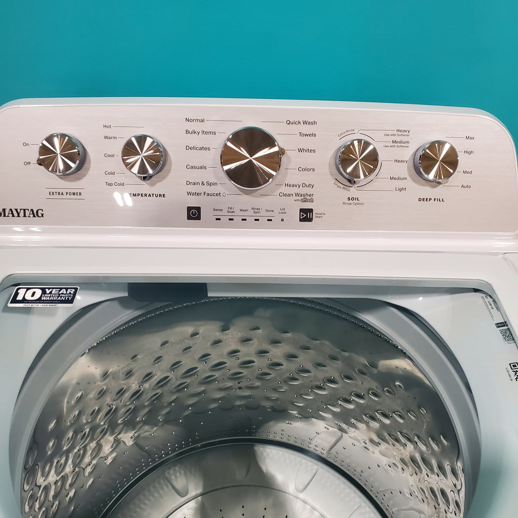 Pictures of Top Load Maytag 4.8 cu ft Power Impeller Washer with Extra Power Option and Deep Fill MVW5430MW - Scratch & Dent - Minor - Neu Appliance Outlet - Discount Appliance Outlet in Austin, Tx