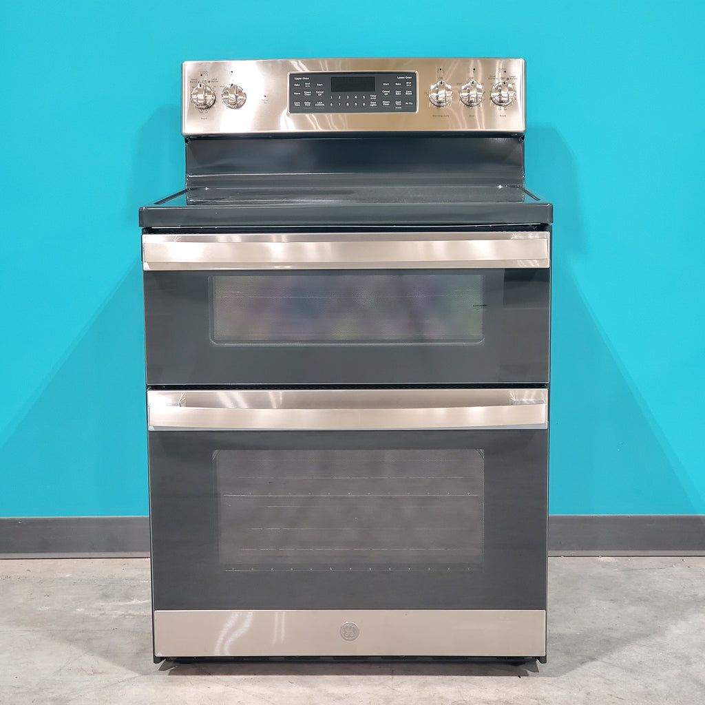 Pictures of GE Free-Standing 30" Electric Double Oven Convection Range with No-Preheat Air Fry JBS86SPSS - Open Box - Neu Appliance Outlet - Discount Appliance Outlet in Austin, Tx