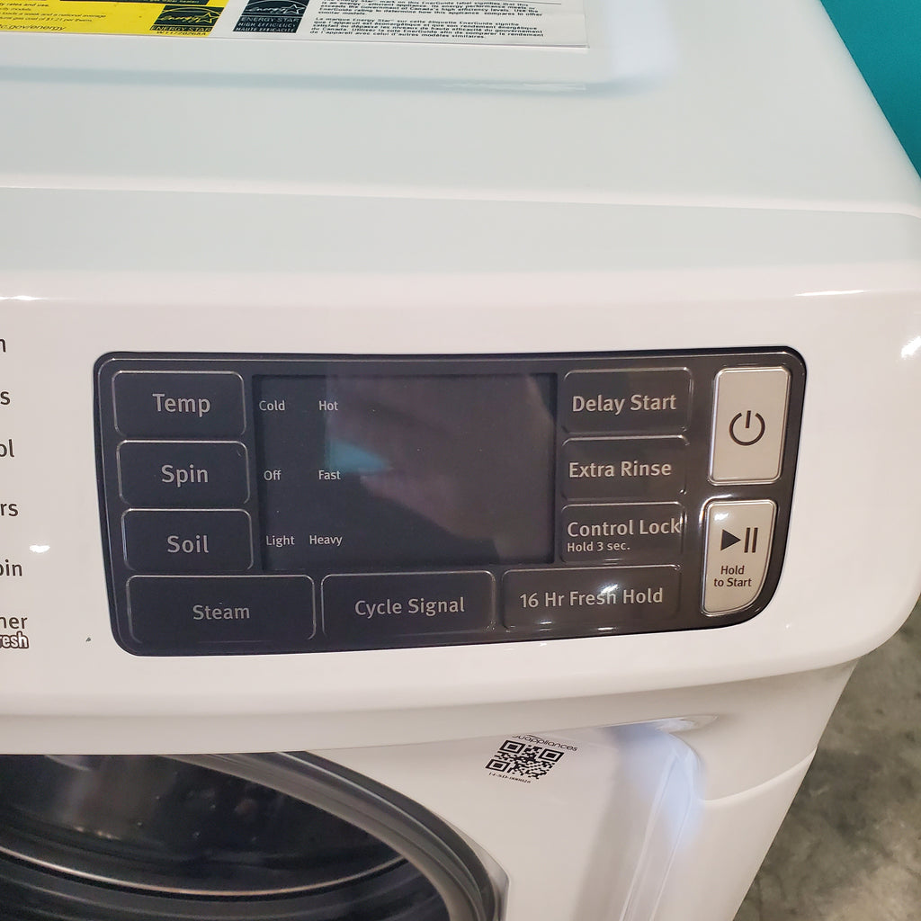 Pictures of Maytag Front Load 4.8 Cu. Ft. Washer with 16 Hour Fresh Hold Option MHW6630HW - Scratch and Dent (Moderate) and Maytag Front Load 7.3 Cu. Ft. Electric Dryer with Extra Power and Quick Dry Cycle MED5630HW - Open Box - Neu Appliance Outlet - Discount Appliance Outlet in Austin, Tx