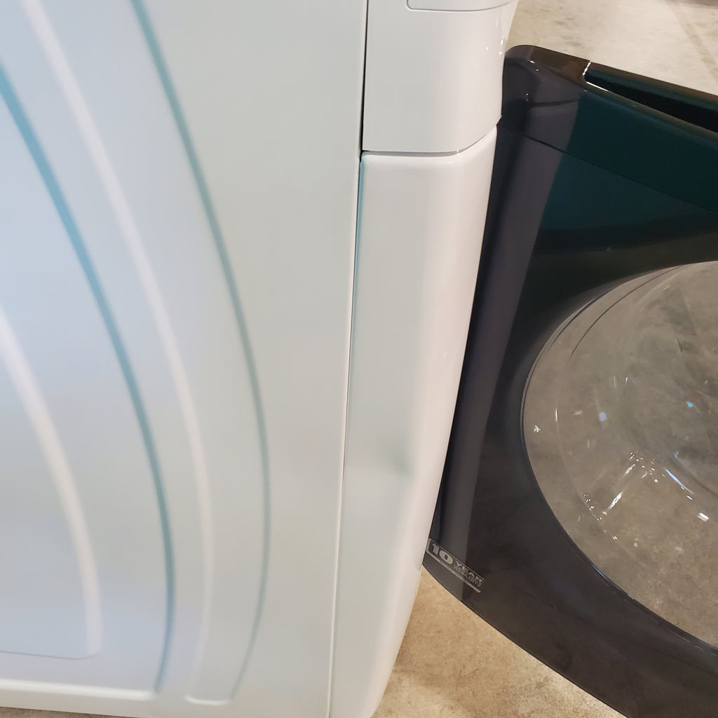 Pictures of Maytag Front Load 4.8 Cu. Ft. Washer with 16 Hour Fresh Hold Option MHW6630HW - Scratch and Dent (Moderate) and Maytag Front Load 7.3 Cu. Ft. Electric Dryer with Extra Power and Quick Dry Cycle MED5630HW - Open Box - Neu Appliance Outlet - Discount Appliance Outlet in Austin, Tx