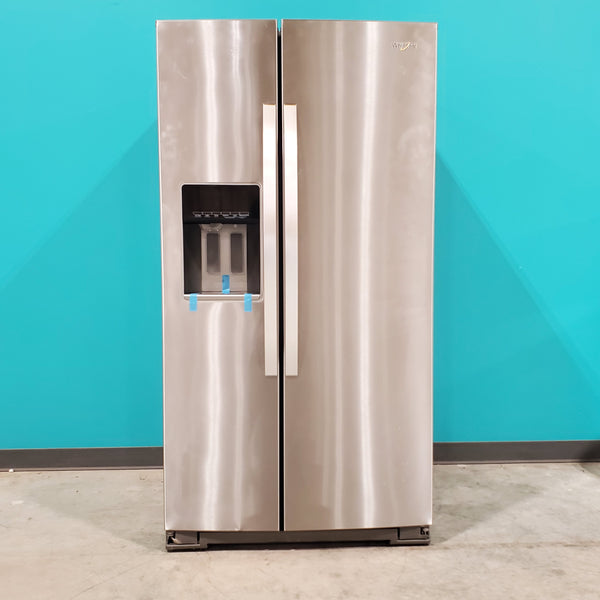 Whirlpool Side-by Side 36- Inch Wide 28 cu. ft. Fingerprint Resistant Stainless SteelRefrigerator with In-Door Ice Storage WRS588FIHZ - Open Box
