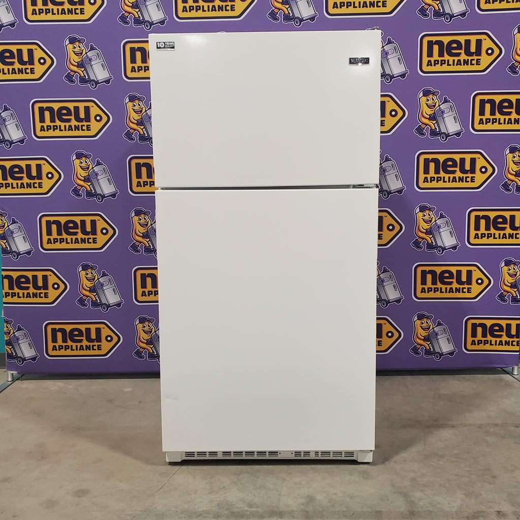 Pictures of Maytag White 33-Inch Wide 21 Cu. Ft. Top Freezer Refrigerator with PowerCold® Feature and Bright Series LED Lighting MRT311FFFH - Scratch & Dent - Minor - Neu Appliance Outlet - Discount Appliance Outlet in Austin, Tx