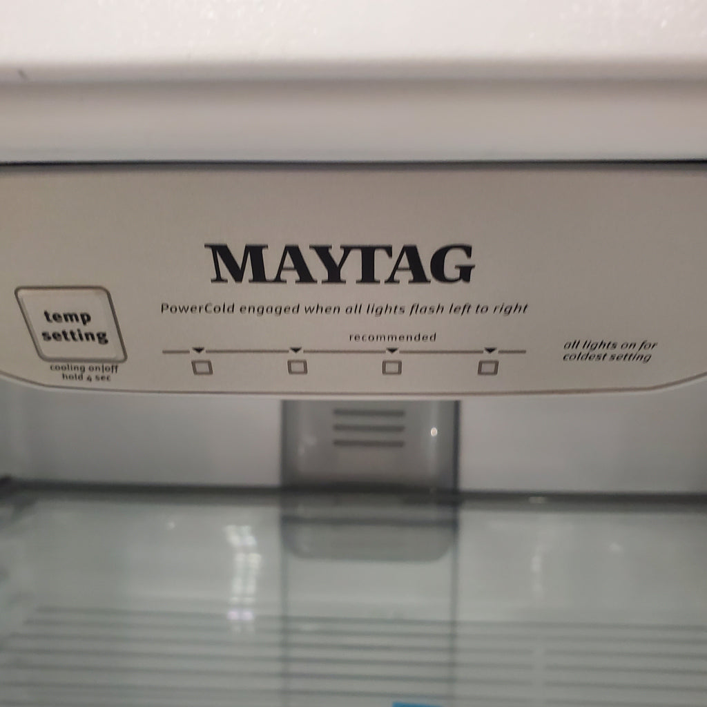 Pictures of Maytag White 33-Inch Wide 21 Cu. Ft. Top Freezer Refrigerator with PowerCold® Feature and Bright Series LED Lighting MRT311FFFH - Scratch & Dent - Minor - Neu Appliance Outlet - Discount Appliance Outlet in Austin, Tx