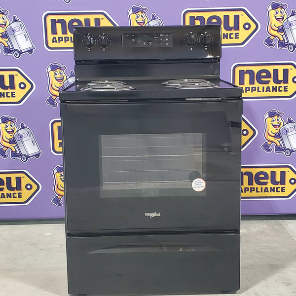Whirlpool 30" Black 4.8 cu. ft. Electric Coil Top Range with Keep Warm Setting WFC150M0JB - Scratch & Dent - Minor