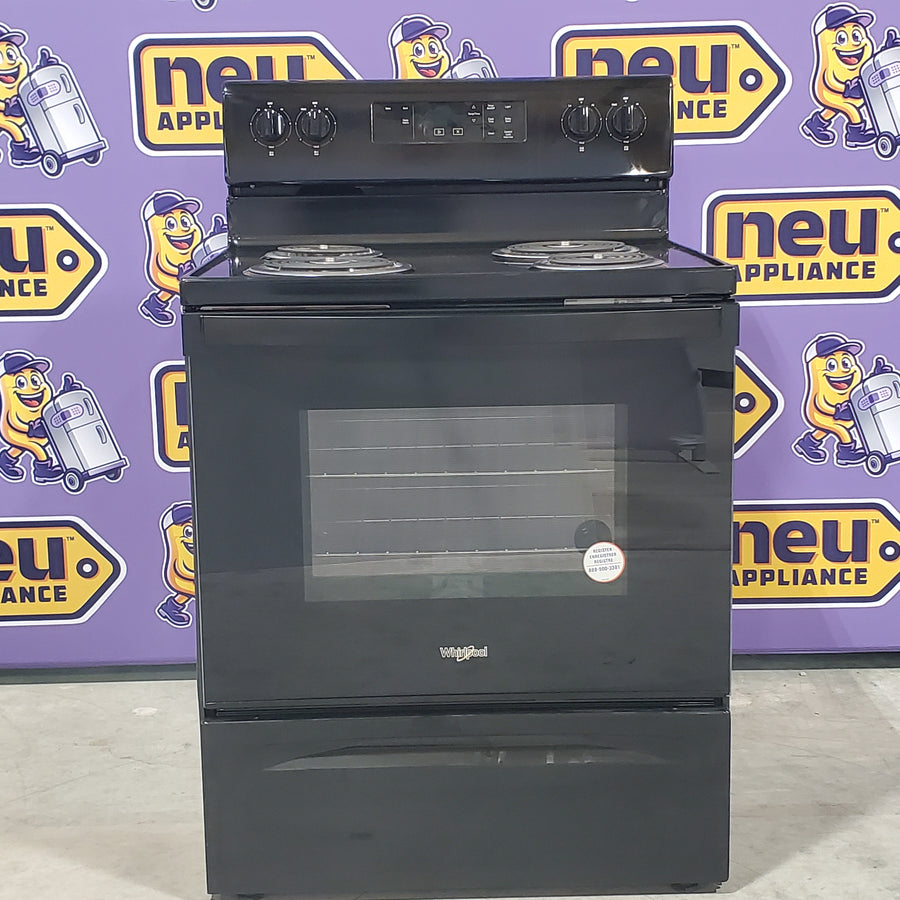 Whirlpool 30" Black 4.8 cu. ft. Electric Coil Top Range with Keep Warm Setting WFC150M0JB - Scratch & Dent - Minor