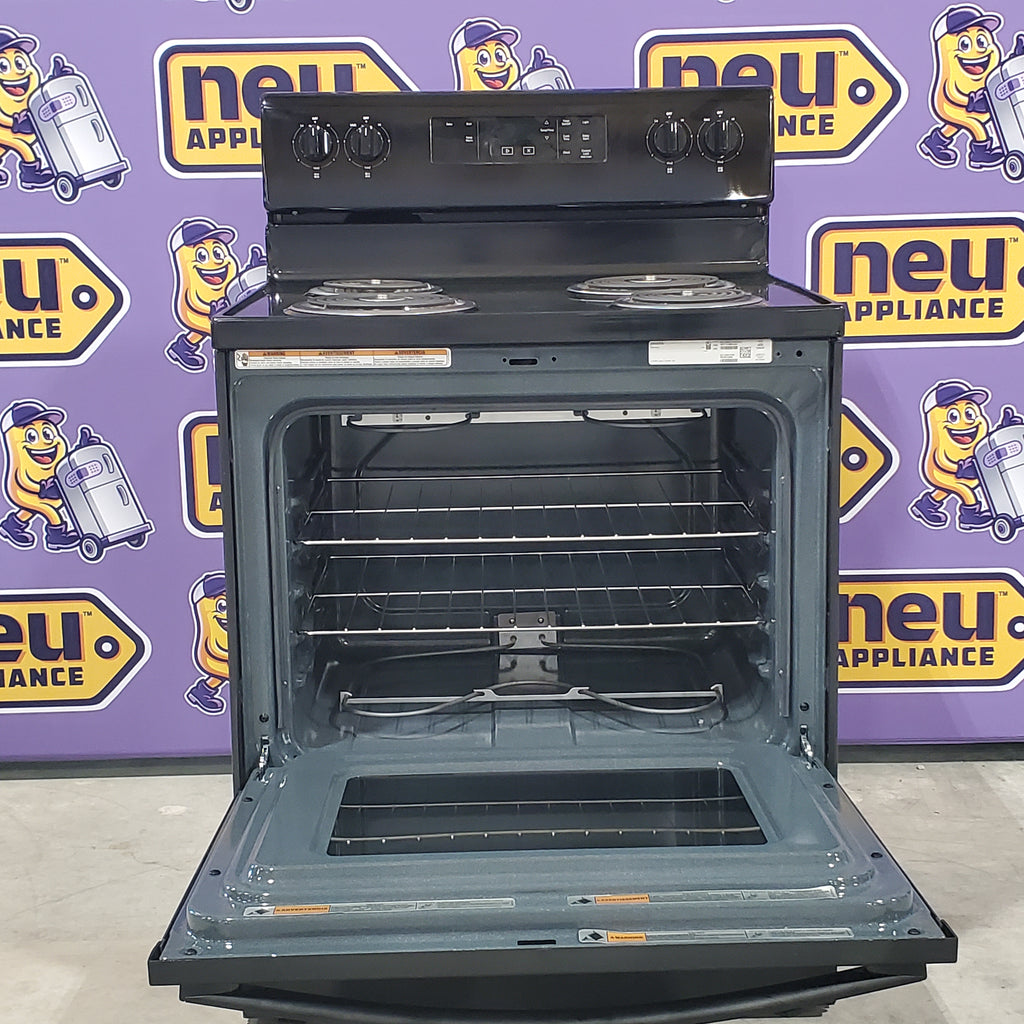 Pictures of Whirlpool 30" Black 4.8 cu. ft. Electric Coil Top Range with Keep Warm Setting WFC150M0JB - Scratch & Dent - Minor - Neu Appliance Outlet - Discount Appliance Outlet in Austin, Tx