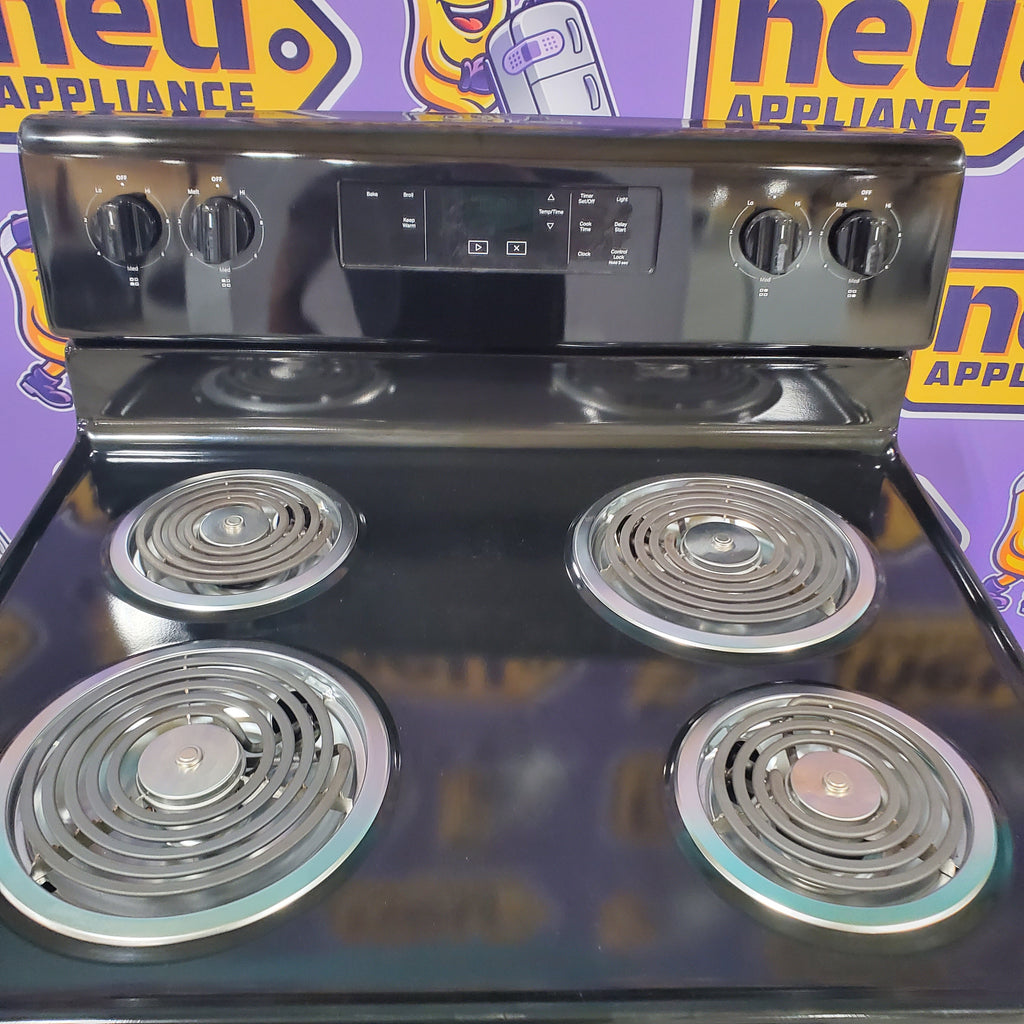 Pictures of Whirlpool 30" Black 4.8 cu. ft. Electric Coil Top Range with Keep Warm Setting WFC150M0JB - Scratch & Dent - Minor - Neu Appliance Outlet - Discount Appliance Outlet in Austin, Tx