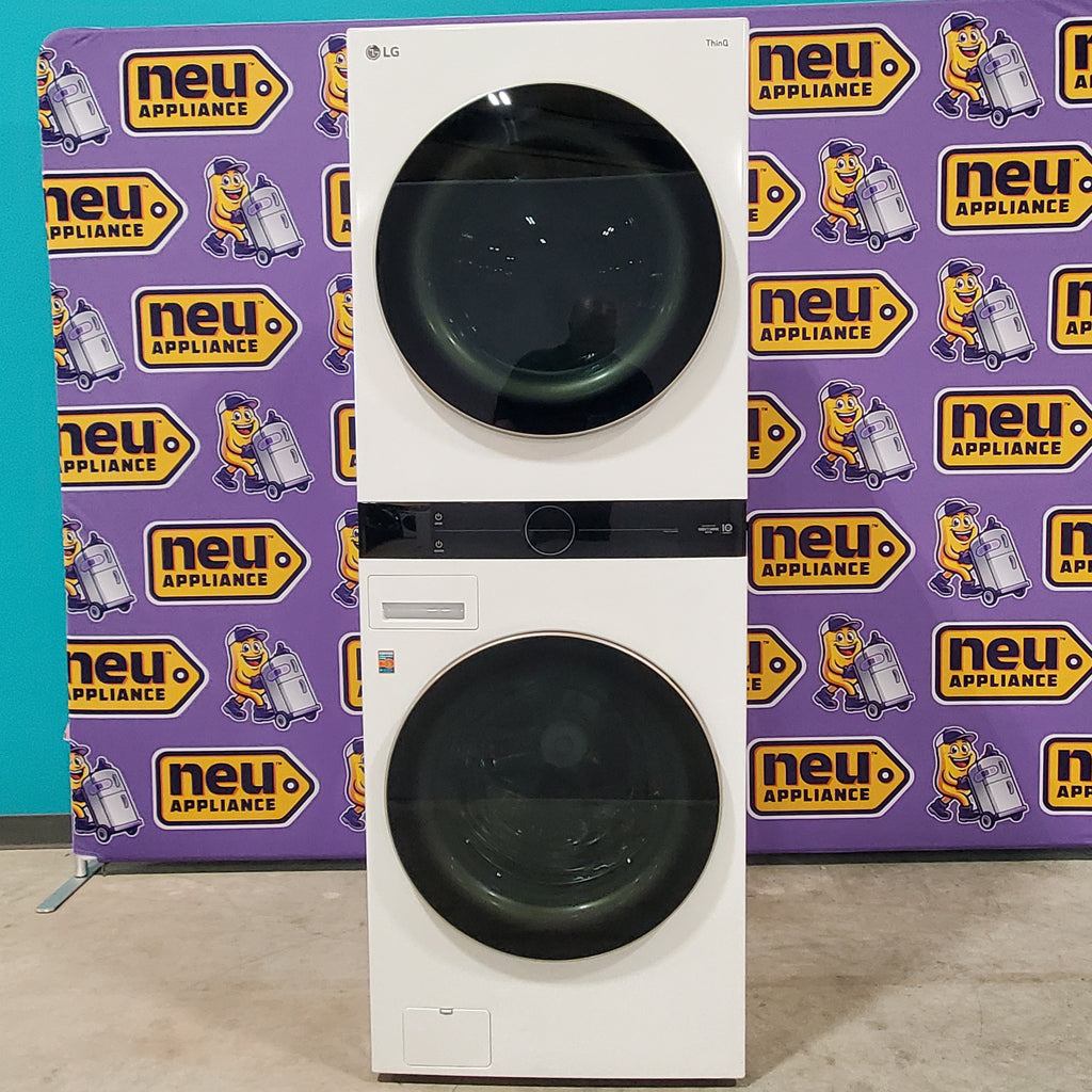 Pictures of White LG Wash Tower Single Unit Front Load with Center Control™ 4.5 cu. ft. Washer and 7.4 cu. ft. Electric Dryer WKE100HWA - Scratch & Dent - Minor - Neu Appliance Outlet - Discount Appliance Outlet in Austin, Tx