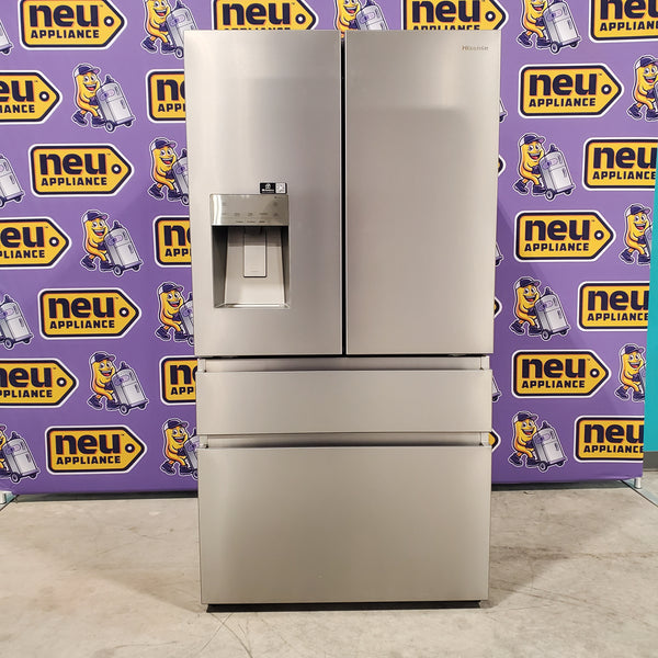 Hisense Stainless Steel PureFlat 25.6-cu ft 4-Door Smart French Door ENERGY STAR Refrigerator with Ice Maker, Water and Ice Dispenser HRM260N6TSE - Open Box