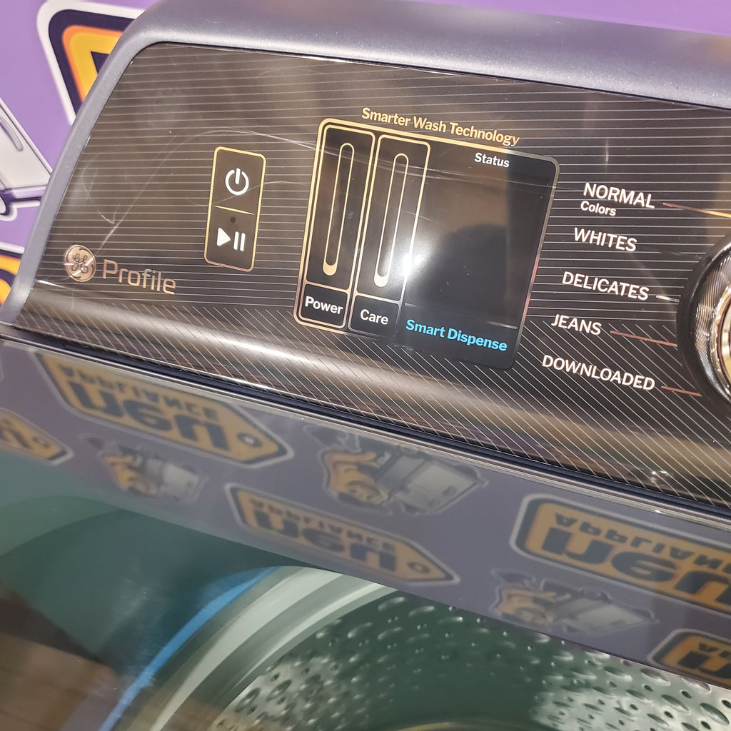Pictures of GE Profile™ ENERGY STAR® 5.4 cu. ft. Capacity Washer with Smarter Wash Technology and Adaptive SmartDispense - PTW800BPWRS - Scratch & Dent - Minor - Neu Appliance Outlet - Discount Appliance Outlet in Austin, Tx