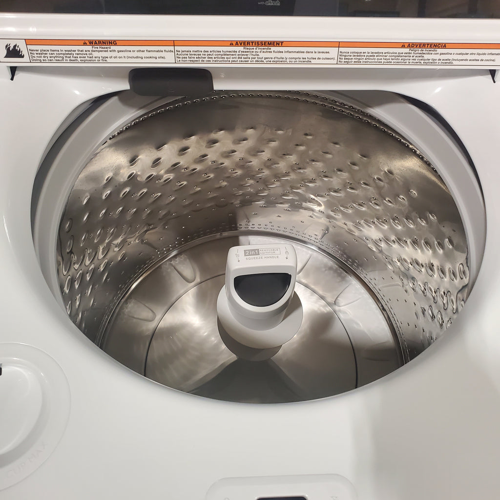 Pictures of Whirlpool 4.7–4.8 Cu. Ft. Top Load Washer with 2 in 1 Removable Agitator and Built-In Water Faucet and 7.0 Cu. Ft. Top Load Electric Moisture Sensing Dryer with Wrinkle Shield™ Option - Neu Appliance Outlet - Discount Appliance Outlet in Austin, Tx