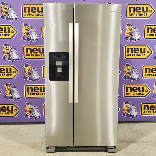 33 in. Wide Fingerprint-Resistant Stainless Steel Whirlpool 21.4 cu. ft. Side by Side Refrigerator with In Door Ice and Water Dispenser - Scratch & Dent - Minor