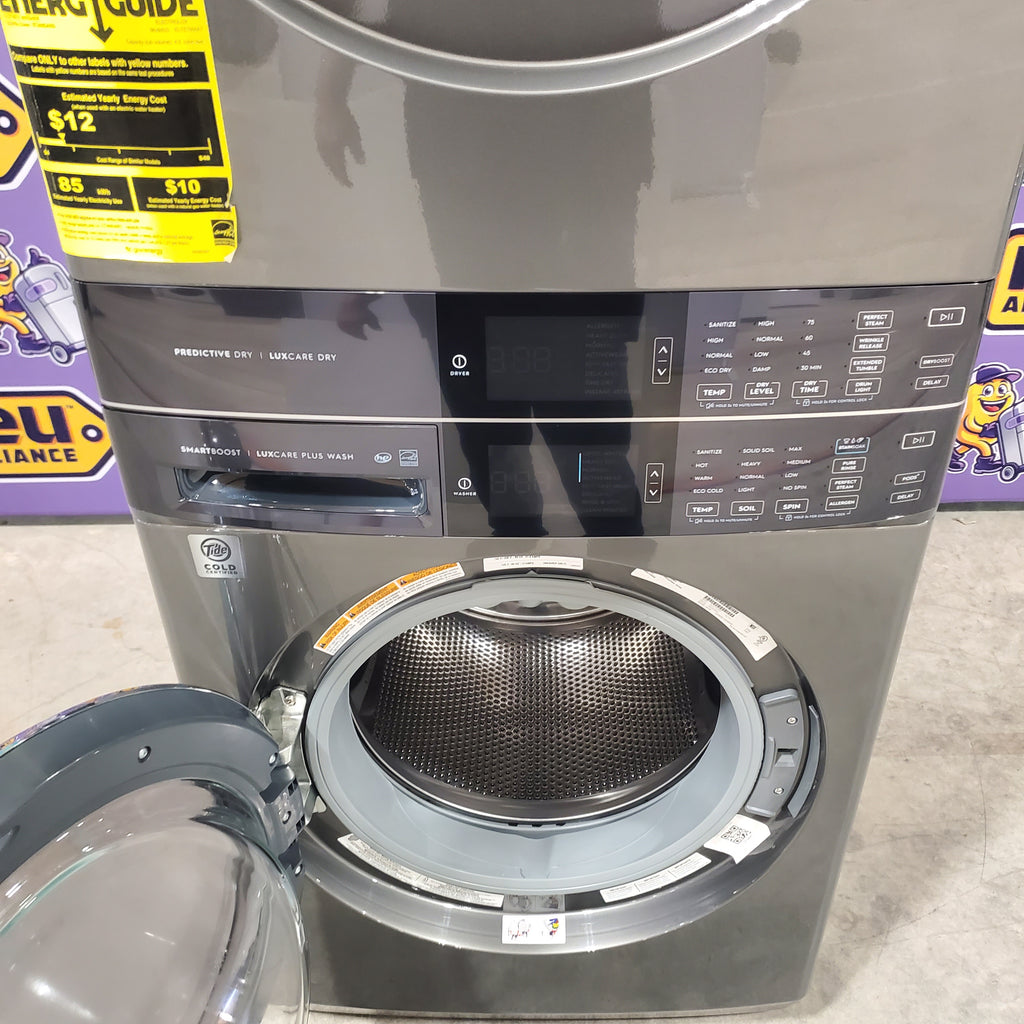 Pictures of Electrolux Titanium 600 Series Laundry Tower Single Unit 4.5 cu ft Washer & 8 cu ft Electric Dryer Scratch & Dent - Minor - Neu Appliance Outlet - Discount Appliance Outlet in Austin, Tx