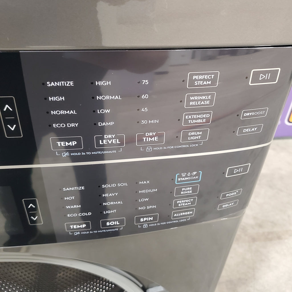 Pictures of Electrolux Titanium 600 Series Laundry Tower Single Unit 4.5 cu ft Washer & 8 cu ft Electric Dryer Scratch & Dent - Minor - Neu Appliance Outlet - Discount Appliance Outlet in Austin, Tx