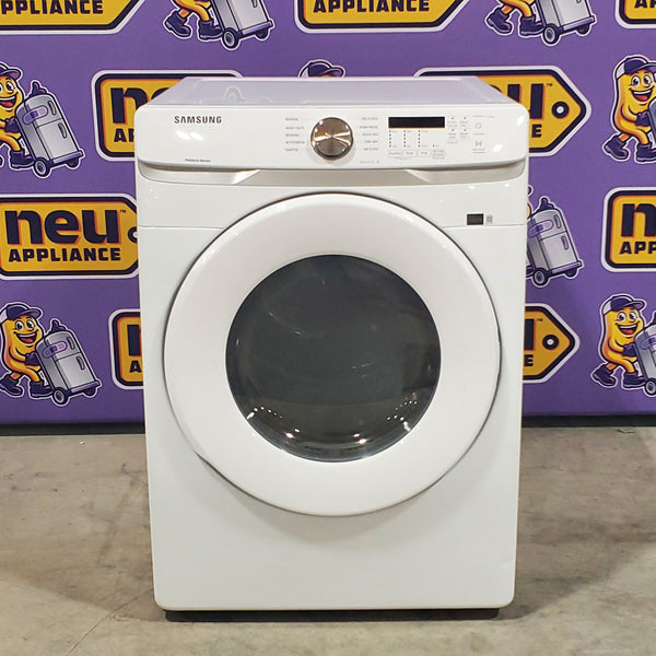 White Samsung 7.5 cu. ft. Front Load Electric Dryer with Smart Care DVE45T6000W - Scratch and Dent - Minor