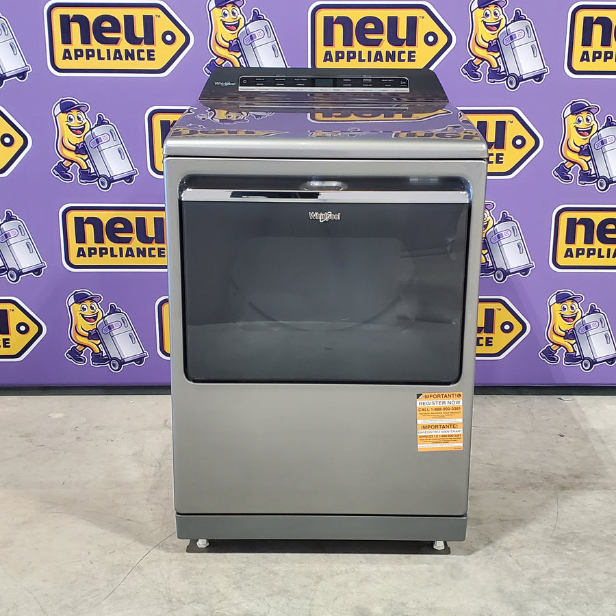 Whirlpool Chrome Shadow 5.2 - 5.3 cu. ft. ENERGY STAR Top Load Washer with 2 in 1 Removable Agitator and Load & Go™ dispenser WTW8127LC and  7.4 cu. ft. Top Load Electric Dryer with Advanced Moisture Sensing WED8127LC - Scratch & Dent - Minor