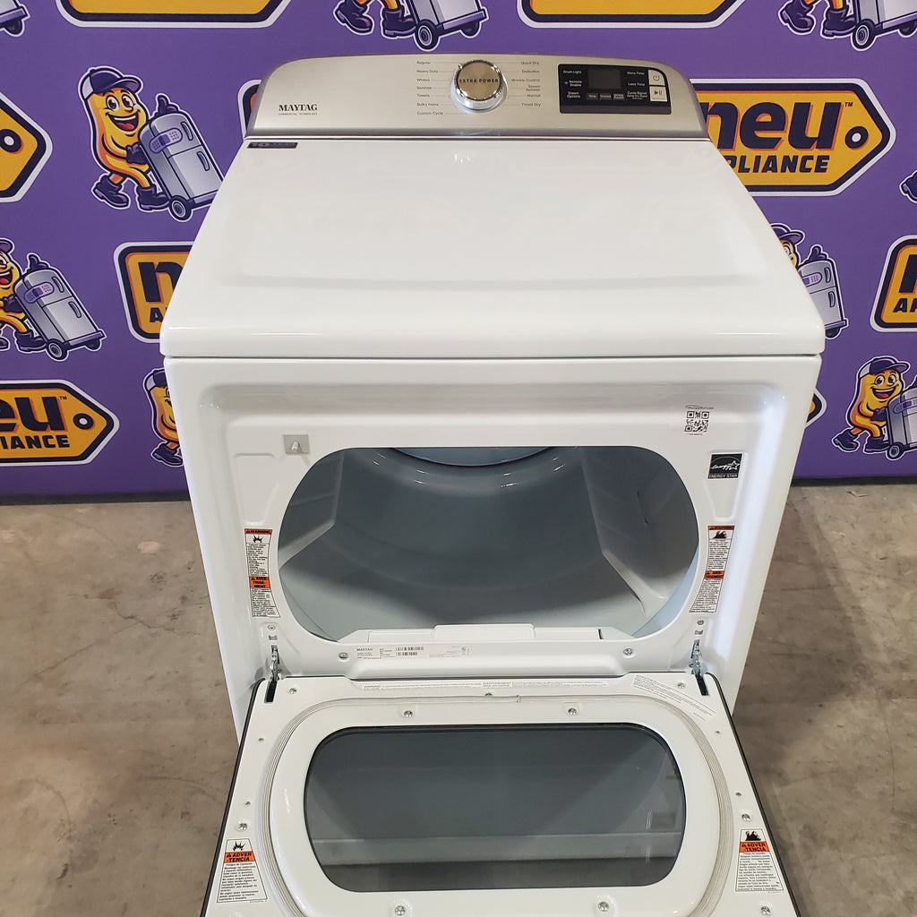Pictures of Maytag Smart Top Load Electric 7.4 Cu. Ft. Steam Dryer with Extra Power and Advanced Moisture Sensing MED7230HW - Open Box - Neu Appliance Outlet - Discount Appliance Outlet in Austin, Tx