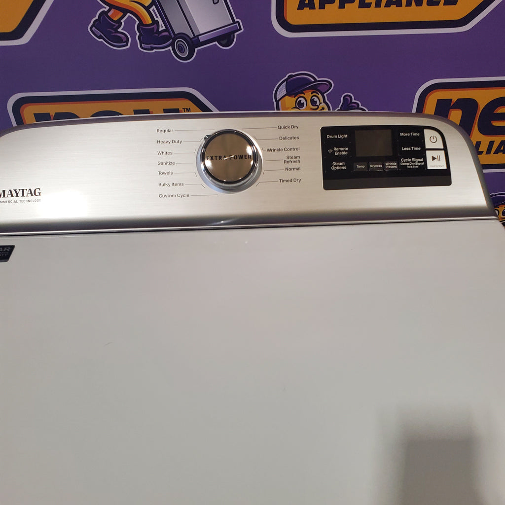 Pictures of Maytag Smart Top Load Electric 7.4 Cu. Ft. Steam Dryer with Extra Power and Advanced Moisture Sensing MED7230HW - Open Box - Neu Appliance Outlet - Discount Appliance Outlet in Austin, Tx