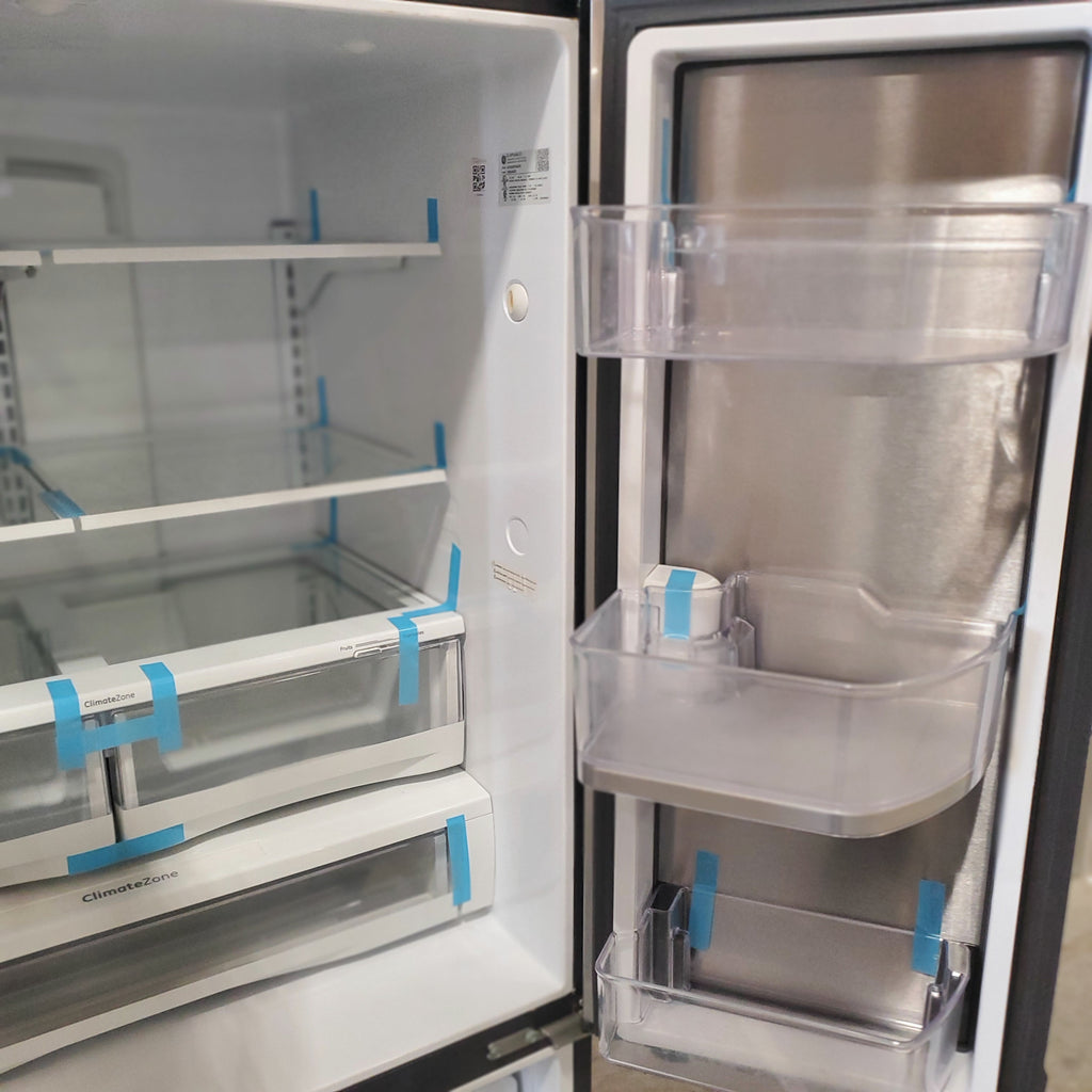 Pictures of GE Standard Depth Fingerprint Resistant 3 Door 27.8 Cu. Ft. French Door Refrigerator with Ice Maker, Water and Ice Dispenser, and Door within Door GFD28GYNFS - Certified Refurbished - Neu Appliance Outlet - Discount Appliance Outlet in Austin, Tx