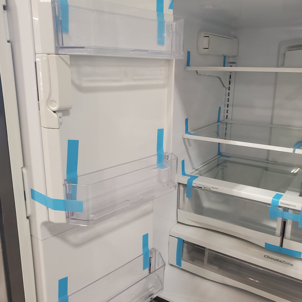 Pictures of GE Standard Depth Fingerprint Resistant 3 Door 27.8 Cu. Ft. French Door Refrigerator with Ice Maker, Water and Ice Dispenser, and Door within Door GFD28GYNFS - Certified Refurbished - Neu Appliance Outlet - Discount Appliance Outlet in Austin, Tx