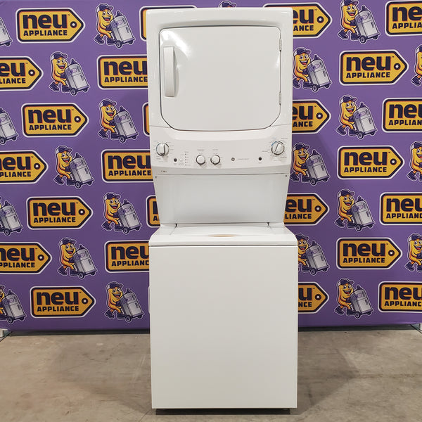 GE Unitized Spacemaker 3.8 Cu. Ft. Washer with Stainless Steel Basket and 5.9 Cu. Ft. Electric Dryer GUD27ESSMWW - Open Box