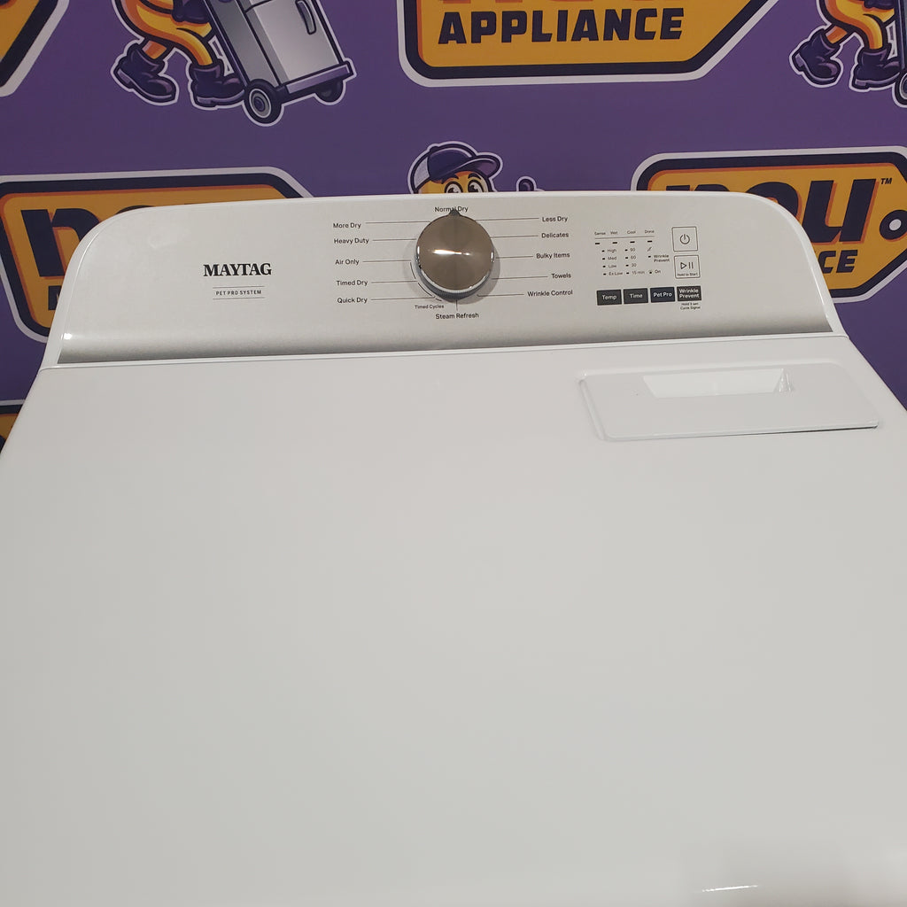 Pictures of Maytag Pet Pro Top Load Electric 7.0 Cu. Ft. Dryer with Moisture Sensing and XL Lint Trap MED6500MW - Open Box - Neu Appliance Outlet - Discount Appliance Outlet in Austin, Tx