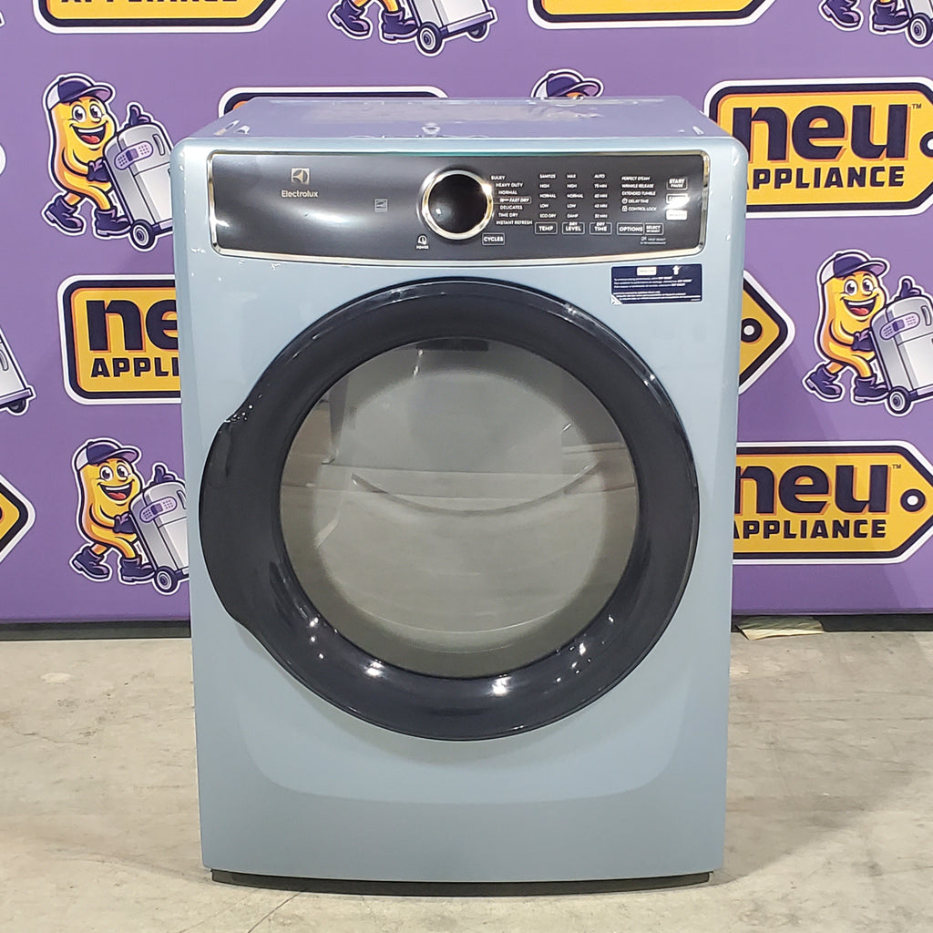 Pictures of Glacier Blue Electrolux 27 in. 4.5 cu.ft. HE Front Load ENERGY STAR Washer with LuxCare Wash System 20-minutes Fast Wash ELFW7437AG and 8 cu.ft. Electric Dryer vented Front Load Perfect Steam Dryer with Instant Refresh ELFE7437AG - Neu Appliance Outlet - Discount Appliance Outlet in Austin, Tx