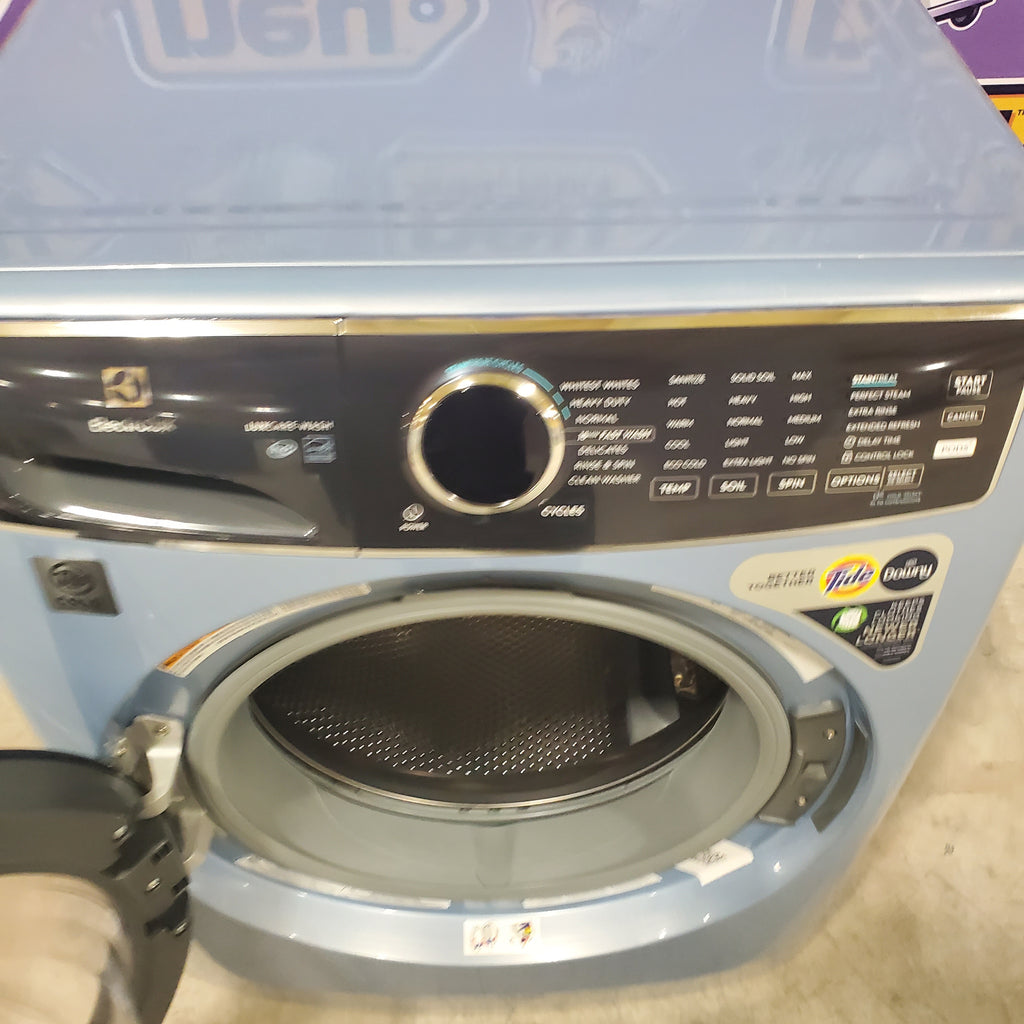Pictures of Glacier Blue Electrolux 27 in. 4.5 cu.ft. HE Front Load ENERGY STAR Washer with LuxCare Wash System 20-minutes Fast Wash ELFW7437AG and 8 cu.ft. Electric Dryer vented Front Load Perfect Steam Dryer with Instant Refresh ELFE7437AG - Neu Appliance Outlet - Discount Appliance Outlet in Austin, Tx