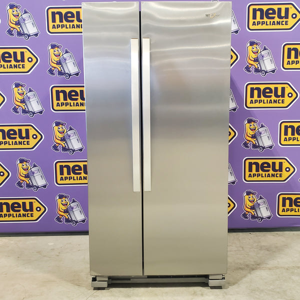 Whirlpool Monochromatic Stainless Steel 33-inch Wide 22 cu. ft. Side-by-Side Refrigerator with LED Interior Lighting WRS312SNHM - Scratch & Dent - Minor