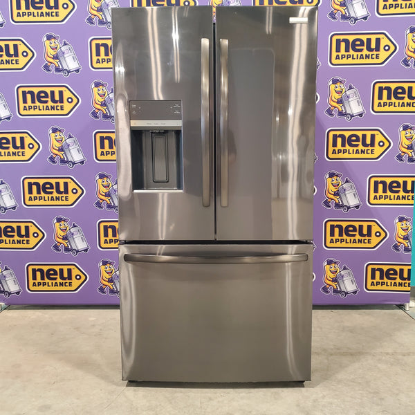 Black Stainless Steel ENERGY STAR Frigidaire 27.8 cu. ft. 3 Door French Door Refrigerator with Exterior Water and Ice Dispenser FRFS2823AD - Open Box