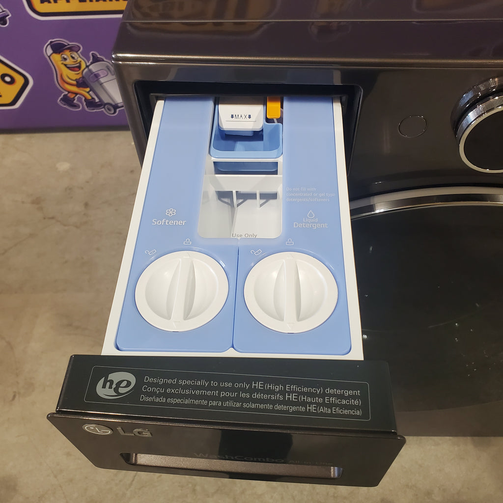 Pictures of LG Black Steel Ventless Washer/Dryer Combo LG WashCombo™ All-in-One 5.0 cu. ft. Mega Capacity with Inverter HeatPump™ Technology and Direct Drive Motor WM6998HBA - Scratch & Dent - Minor - Neu Appliance Outlet - Discount Appliance Outlet in Austin, Tx