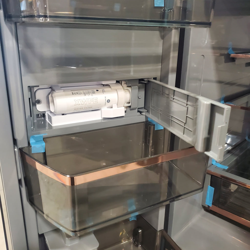 Pictures of GE Cafe Energy Star Smart 4 Door French Door 28.7 Cu. Ft. Refrigerator with Dual Dispense Auto Fill Pitcher and Convertible Drawer with Soft Freeze CGE29DP3TD1 - Scratch and Dent (Minor) - Neu Appliance Outlet - Discount Appliance Outlet in Austin, Tx