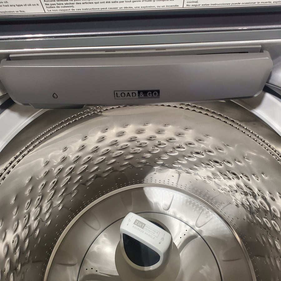 Whirlpool Chrome Shadow 5.2 - 5.3 cu. ft. ENERGY STAR Top Load Washer with 2 in 1 Removable Agitator and Load & Go™ dispenser WTW8127LC and  7.4 cu. ft. Top Load Electric Dryer with Advanced Moisture Sensing WED8127LC - Scratch & Dent - Minor