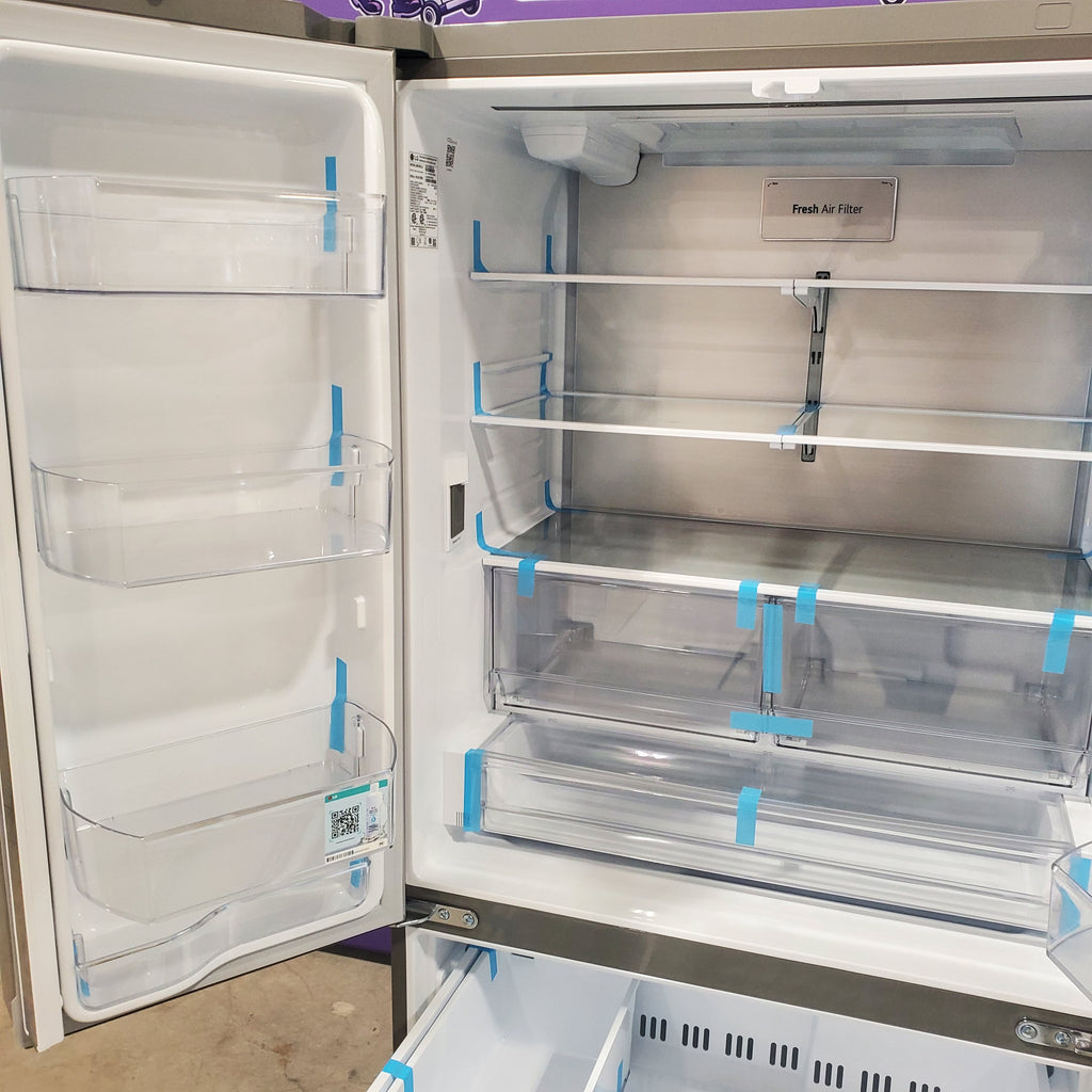 Pictures of LG Print Proof Stainless Steel Counter-Depth MAX 27 cu ft French Door Refrigerator with Water Dispenser and Ice Maker LRFLC2706S - Scratch & Dent - Minor - Neu Appliance Outlet - Discount Appliance Outlet in Austin, Tx