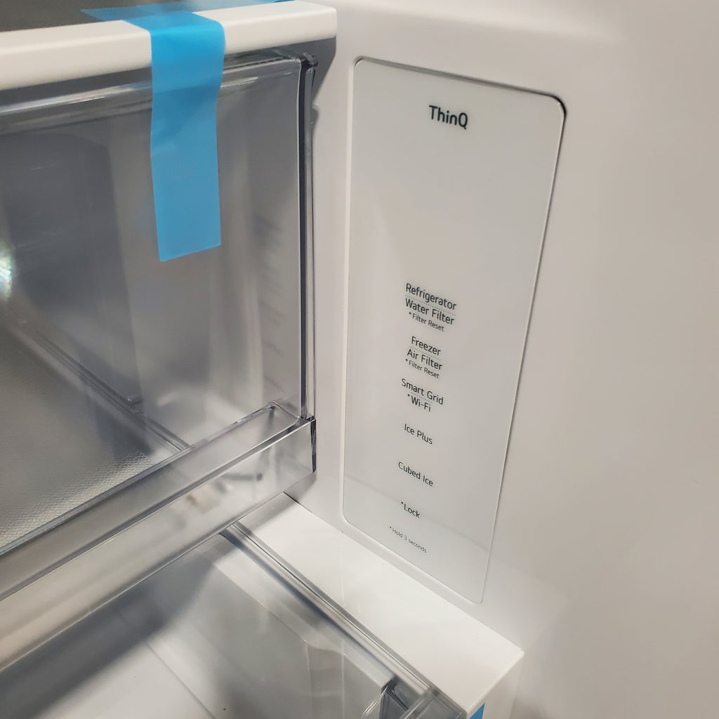 Pictures of LG Print Proof Stainless Steel Counter-Depth MAX 27 cu ft French Door Refrigerator with Water Dispenser and Ice Maker LRFLC2706S - Scratch & Dent - Minor - Neu Appliance Outlet - Discount Appliance Outlet in Austin, Tx