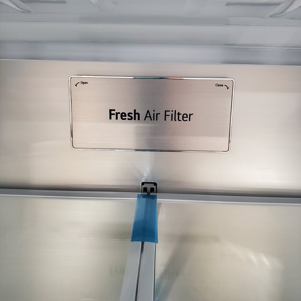 Pictures of LG Print Proof Stainless Steel Counter-Depth MAX 27 cu ft French Door Refrigerator with Water Dispenser and Ice Maker LRFLC2706S - Scratch & Dent - Minor - Neu Appliance Outlet - Discount Appliance Outlet in Austin, Tx